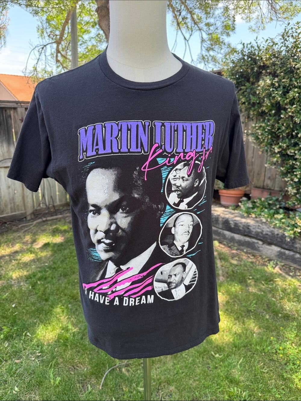 Martin Luther King Jr MLK I Have A Dream Black T-Shirt Tee Women's Size Large